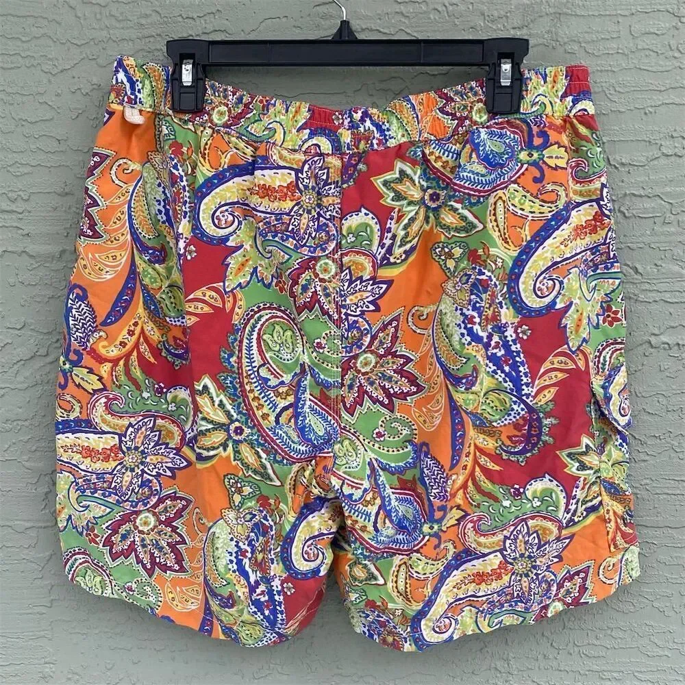 Vintage Polo Ralph Lauren Men's Multicolor Swim Shorts Size M Beach Pool
